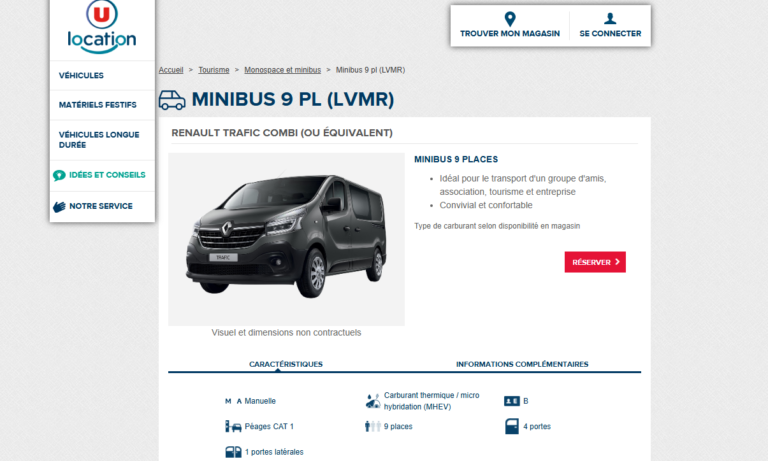 Location Minibus 9 Places Super U Tous Les Tarifs Et Conditions