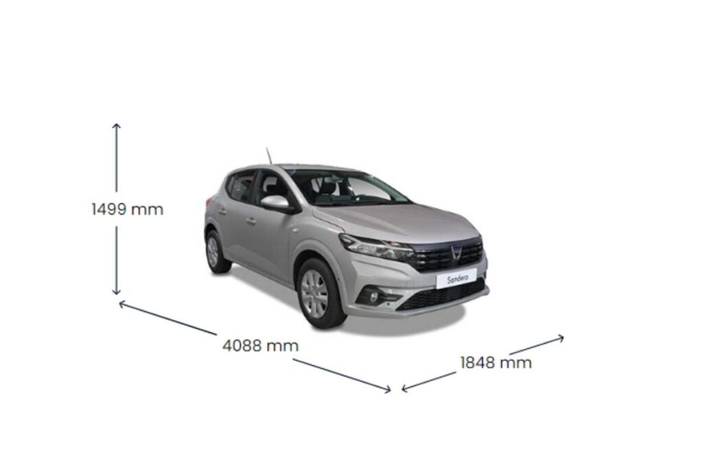 Dimensions de la dacia sendero